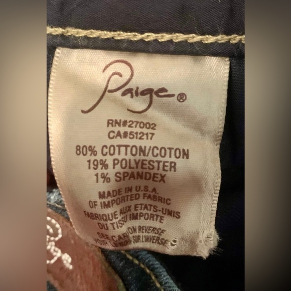 Paige Peg Straight Leg Jeans in dark wash denim size 28 - Picture 10 of 11